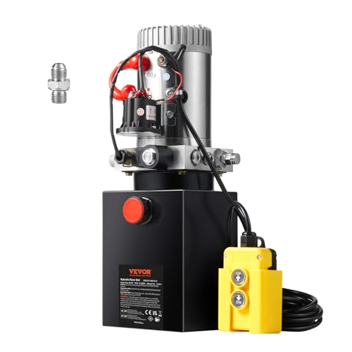 VEVOR Hydraulikpumpe Hydraulikaggregat 12V 4L Hydraulikaggregat 1600 W, Einfachwirkende Hydraulikpumpe Hydraulic Power Pack, 1 Gal Tank Hand Pump Hydraulikaggregat, für Aufzüge, Gabelstapler usw. von VEVOR