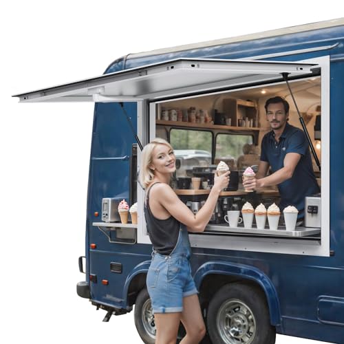 VEVOR Imbissfenster 48"x36", Servicefenster aus Aluminiumlegierung für Imbisswagen mit Markisentür und Zughaken, bis zu 85 Grad schwenkbares Servierfenster für Imbisswagen und Imbissanhänger VEVOR Imbissfenster 48"x36", Servicefenster aus Aluminiumlegierung für Imbisswagen mit Markisentür und Zughaken, bis zu 85 Grad schwenkbares Servierfenster für Imbisswagen und Imbissanhänger von VEVOR