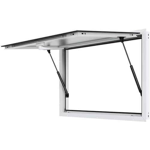 VEVOR Imbissfenster für Imbisswagen 915 x 610 mm Servicefenster aus Aluminiumlegierung, bis zu 85° schwenkbares Servierfenster mit Markisentür und Zughaken, für Imbisswagen und Imbissanhänger von VEVOR