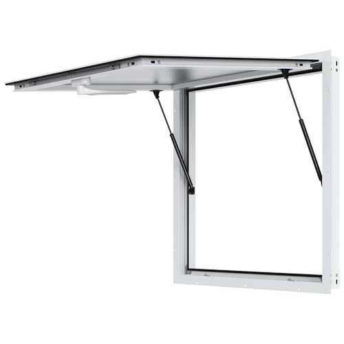 VEVOR Imbissfenster für Imbisswagen 915 x 915 mm Servicefenster aus Aluminiumlegierung für Imbisswagen, bis zu 85° schwenkbares Servierfenster mit Markisentür und Zughaken, für Imbisswagen von VEVOR