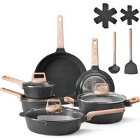 VEVOR Induktion Töpfe Pfannen Set (17-teilig) mit Glasdeckel, antihaftbeschichtetes Kochgeschirr, Induktionskochtöpfe für die Küche im Wohnmobil zum von VEVOR