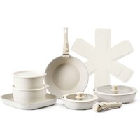 VEVOR Induktion Töpfe Pfannen Set (17-teilig) mit Glasdeckel antihaftbeschichtetes Kochgeschirr mit abnehmbarem Griff, Induktionskochtöpfe zum von VEVOR