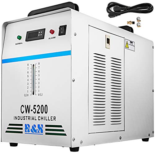 VEVOR Industrieller Kühlwasserkühler CW-5200DG für CO2-Laserröhre 130/150 W, CO2-Glas-Laserrohrkühler mit präzisem Thermostat, 6 l Kühlbehälter von VEVOR