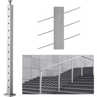 Vevor - Kabelgeländerpfosten 106,68x5,08x5,08cm 30° abgewinkeltes Loch Treppengeländerpfosten 12 vorgebohrte Löcher SUS304 Edelstahl-Pfosten mit Vevor - Kabelgeländerpfosten 106,68x5,08x5,08cm 30° abgewinkeltes Loch Treppengeländerpfosten 12 vorgebohrte Löcher SUS304 Edelstahl-Pfosten mit von VEVOR