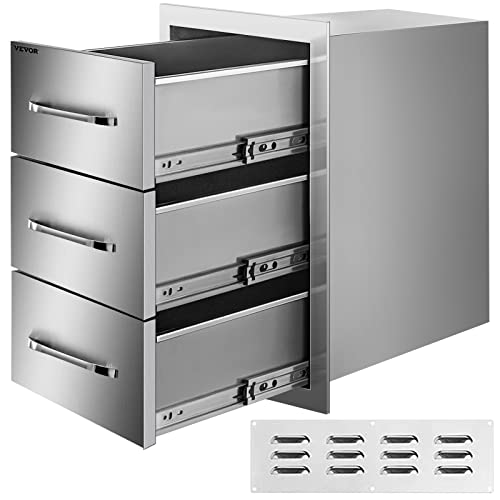 VEVOR Edelstahl Schubladenschrank Küchenschublade für Outdoor Küchen 15.7 x 28.5 x 20.7 Inch von VEVOR