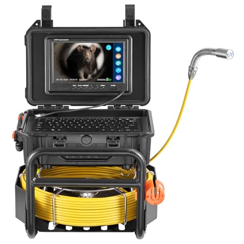 VEVOR Kanalkamera 70 m, selbstnivellierende Rohrinspektionskamera mit 512-Hz-Sender, Entfernungszähler, 9-Zoll-Bildschirm, 1080P HD-Rohrkamera mit 12 LEDs und 32-GB-Karte für Kanalrohre, Endoskop VEVOR Kanalkamera 70 m, selbstnivellierende Rohrinspektionskamera mit 512-Hz-Sender, Entfernungszähler, 9-Zoll-Bildschirm, 1080P HD-Rohrkamera mit 12 LEDs und 32-GB-Karte für Kanalrohre, Endoskop von VEVOR
