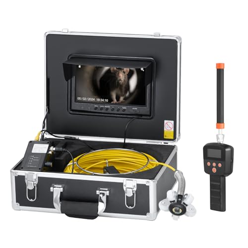 VEVOR Kanalkamera mit 512-Hz-Ortung, 30 m, 9-Zoll-Rohrinspektionskamera mit Selbstnivellierung, 36-facher Zoom, Endoskop mit 12 LEDs, 32-GB-Karte, IP68 wasserdichte Schlangenkamera für Kanalrohre VEVOR Kanalkamera mit 512-Hz-Ortung, 30 m, 9-Zoll-Rohrinspektionskamera mit Selbstnivellierung, 36-facher Zoom, Endoskop mit 12 LEDs, 32-GB-Karte, IP68 wasserdichte Schlangenkamera für Kanalrohre von VEVOR