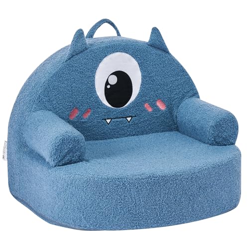 VEVOR Kindersofa Kindersessel im Monster-Stil aus Schaumstoff mit Armlehnen, waschbares Kindersofa aus 28D-Schwamm & Teddyplüsch Kindercouch für Spielzimmer Schlafzimmer Wohnzimmer Blau VEVOR Kindersofa Kindersessel im Monster-Stil aus Schaumstoff mit Armlehnen, waschbares Kindersofa aus 28D-Schwamm & Teddyplüsch Kindercouch für Spielzimmer Schlafzimmer Wohnzimmer Blau von VEVOR