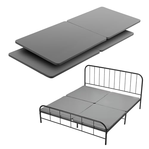 VEVOR King Size Bunkie Board Bettbrettlatten (2000 x 1880 x 38 mm) mit 200D Oxford-Stoff, Holzmatratzenauflage für Kingsize-Bett, einfach zu montierende Unterstützung unter der Matratze, 4-TLG. Grau von VEVOR