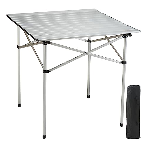 VEVOR Klapptisch Campingtisch 705 x 700 x 700 mm, Zusammenklappbarer Gartentisch Balkontisch Mehrzwecktisch 30 kg Belastbar Aluminiumlegierung Camping Tisch Falttisch Hochtemperaturbeständig Tragbar von VEVOR