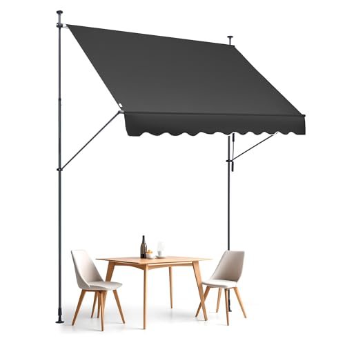 VEVOR Klemmmarkise 250 x 120 cm, Balkonmarkise mit Handkurbel, Sonnenmarkise, Terrassenüberdachung Sunsetter Deck, Höhenverstellbar von 218 bis 309 cm, Markise für Terrasse/Balkon/Garten, Schwarz VEVOR Klemmmarkise 250 x 120 cm, Balkonmarkise mit Handkurbel, Sonnenmarkise, Terrassenüberdachung Sunsetter Deck, Höhenverstellbar von 218 bis 309 cm, Markise für Terrasse/Balkon/Garten, Schwarz von VEVOR