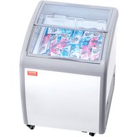 Vevor - Kommerzielle Eiscreme-Vitrine, 154-Liter-Gefriertruhe, Mobiler Tiefkühlschrank mit Glasplatte, Restaurant-Gelato-Tauchschrank mit 2 von VEVOR