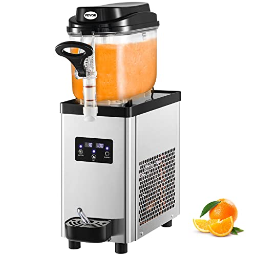 VEVOR Kommerzielle Slushy-Maschine, 6L Tassen Einzelschüssel Slush Ice Maschine, 300W 220V, Edelstahl Margarita Smoothie Frozen Drink Maker, Slushie Maschine für Supermärkte, Cafés, Restaurants, Bars von VEVOR