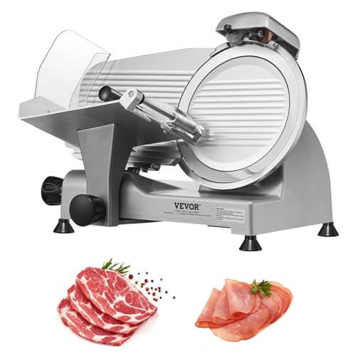 VEVOR Kommerzieller Fleisch Allesschneider 340 W, Elektrische Aufschnittmaschine Lebensmittelschneider mit 25,4 cm-Kohlenstoffstahlklinge, 0–15 mm Einstellbare Dicke für Fleisch, Käse, Gemüse usw. VEVOR Kommerzieller Fleisch Allesschneider 340 W, Elektrische Aufschnittmaschine Lebensmittelschneider mit 25,4 cm-Kohlenstoffstahlklinge, 0–15 mm Einstellbare Dicke für Fleisch, Käse, Gemüse usw. von VEVOR
