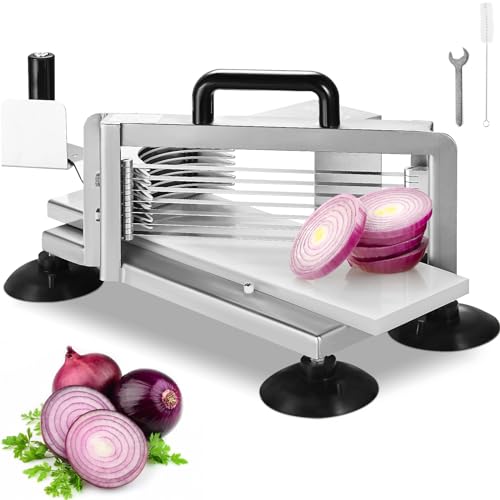 VEVOR Kommerzieller Tomatenschneider, 3/16 Zoll Tomatenschneider, Hochleistungs-Zwiebelschneider aus Edelstahl, Manueller Gemüseschneider, zum Schneiden von Tomaten, Gurken, Bananen von VEVOR