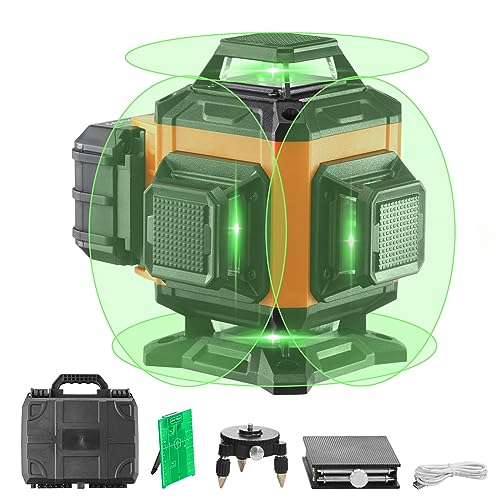 VEVOR Kreuzlinienlaser 30m Lasernivellier Selbstnivellierend Linienlaser 520nm±10nm Laserwellenlänge Baulaser ±0,28cm bei 10m Kreuzlaser ±3° Staub- & Wasserdicht inkl. Lithiumbatterie Typ-C-Leitung von VEVOR