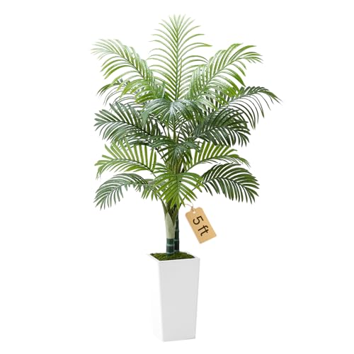 VEVOR Künstliche Areca-Palme, 1,52 m, Tropische Kunstpalme mit weißem, hohem Pflanzgefäß, Kunstseiden-Bodenpflanze im Topf, Kunstbaum für Veranden, Wohnzimmer, Terrassen, Zuhause, Büro, VEVOR Künstliche Areca-Palme, 1,52 m, Tropische Kunstpalme mit weißem, hohem Pflanzgefäß, Kunstseiden-Bodenpflanze im Topf, Kunstbaum für Veranden, Wohnzimmer, Terrassen, Zuhause, Büro, von VEVOR