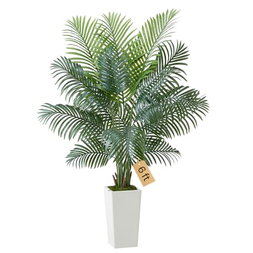 VEVOR Künstliche Areca-Palme, 1,8 m, künstliche Tropische Palmenpflanzen mit weißem Pflanzgefäß, Kunstseidenpflanze im Topf, Kunstbaum für Veranden, Wohnzimmer, Terrassen, Zuhause, Büro VEVOR Künstliche Areca-Palme, 1,8 m, künstliche Tropische Palmenpflanzen mit weißem Pflanzgefäß, Kunstseidenpflanze im Topf, Kunstbaum für Veranden, Wohnzimmer, Terrassen, Zuhause, Büro von VEVOR