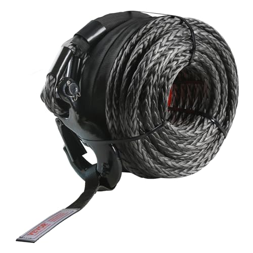 VEVOR Kunststoffseil 12,7 mm x 28,0 m Seilwinde Synthetikseil aus 12 Strängen hochmolekularer Polyethylenfasern Windenseil Powerline ideal zum Ziehen von ATVs UTVs Autos SUVs und großen Offroadern von VEVOR