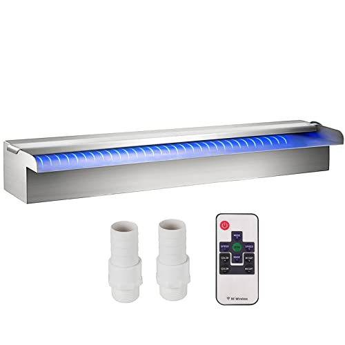 VEVOR LED Wasserfall 60cm Edelstahl APP Kontrolle Multi-Farben LED-Licht 18 Arte Farben Pool Springbrunnen, Garten Brunnen für Pool und Teich Dekoration VEVOR LED Wasserfall 60cm Edelstahl APP Kontrolle Multi-Farben LED-Licht 18 Arte Farben Pool Springbrunnen, Garten Brunnen für Pool und Teich Dekoration von VEVOR