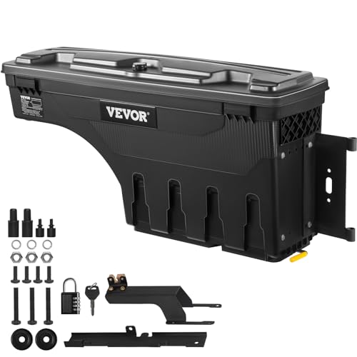 VEVOR LKW-Ladeflächen-Aufbewahrungsbox, Abschließbarer Schwenkkoffer, 25 L ABS-Radkasten-Werkzeugkasten, Wasserdicht & Langlebig, Kompatibel mit Ford F-150 2015–2021 R, LKW-Ladefläche Aufbewahrungsbox von VEVOR