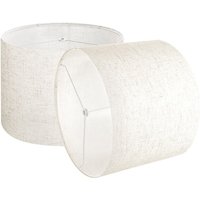 Lampenschirm Trommel 33 x 33 x 25 cm (oben x unter x hoch), 2 Stk. mittelgroße Ersatzschirme aus Leinen + pvc, Lampenschirm für Tischlampen von VEVOR