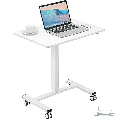 VEVOR Laptoptisch Höhenverstellbar 713–1118 mm Notebooktisch Projektionstisch, Weiß Laptoptisch Rollbar 690 x 480 mm Mobiler Schreibtisch Pflegetisch Computerschreibtisch Workstation Stand up Computer von VEVOR