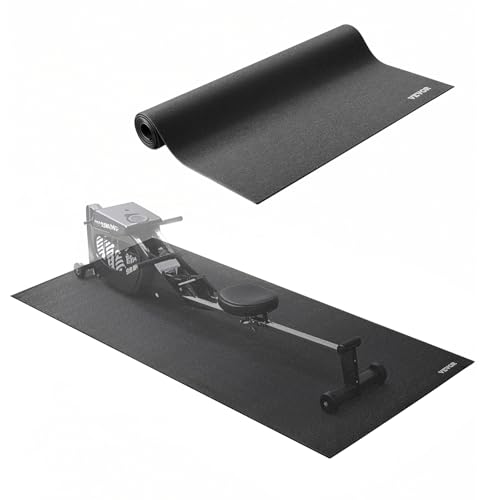 VEVOR Laufbandmatte für Teppichboden Bodenschutzmatte (915 x 1820 mm) für Sportgeräte 6 mm dick, Trainingsgerätematte für Laufbänder Ellipsentrainer Rudergerät, hochdichter PVC-Bodenschutz von VEVOR