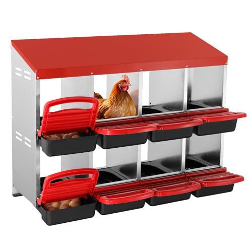 VEVOR Legenkasten, 8 Abteile, Legkammer 1060 x 525 x 800 mm, Stabiler und korrosionsbeständiger Nistkasten aus Metall, Bodenlöchern und Ruheplattform, Passend für Verschiedene Hühnerrassen VEVOR Legenkasten, 8 Abteile, Legkammer 1060 x 525 x 800 mm, Stabiler und korrosionsbeständiger Nistkasten aus Metall, Bodenlöchern und Ruheplattform, Passend für Verschiedene Hühnerrassen von VEVOR