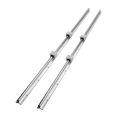 VEVOR Linearführung Linearschiene 2 Stk. SBR20-1500mm Kohlenstoffstahl Aluminium Führungsschiene mit 4 Stk. SBR20UU-Gleitblöcke Linearlager Lagerblock CNC Teile für 3D Drucker Fräs-/Drehmaschine von VEVOR