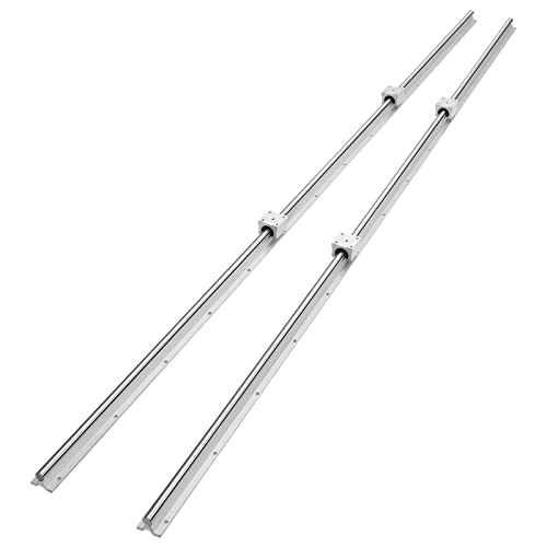 VEVOR Linearführung Linearschiene 2 Stk. SBR20-2200mm Kohlenstoffstahl Aluminium Führungsschiene mit 4 Stk. SBR20UU-Gleitblöcke Linearlager Lagerblock CNC Teile für 3D Drucker Fräs-/Drehmaschine von VEVOR