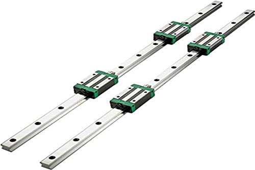 VEVOR Linearschiene, HSR15-1200 Gleitschiene, 2 Stk. 1200mm HSR15-Linearwelle Präzisionswelle, Linearschienenset mit 4 HSR15 Lagerböcken, Linearführungsschiene Führungsschiene Linear Rail, Metallisch von VEVOR