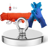 VEVOR Magnet-Angelset Magnet Angel Kit (Orange) 590 kg einseitige Zugkraft, Seltenerd-Neodym-Magnet-Angelset inkl. Enterhaken Hochleistungsseil von VEVOR