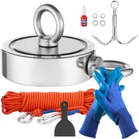 VEVOR Magnet-Angelset Magnet Angel Kit (Orange) 771 kg doppelseitige Zugkraft, Seltenerd-Neodym-Magnet-Angelset inkl. Haken Hochleistungsseil von VEVOR