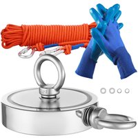 VEVOR Magnet-Angelset Magnet Angel Kit (Orange) 907 kg doppelseitige Zugkraft, Seltenerd-Neodym-Magnet-Angelset inkl. Haken Hochleistungsseil von VEVOR