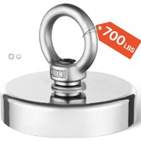 VEVOR Magnet-Angelset Magnet Angel Kit 318 kg einzelseitige Zugkraft, Seltenerd-Neodym-Magnet-Angelset 60 mm zum Einholen im Fluss Magnetfischen von VEVOR