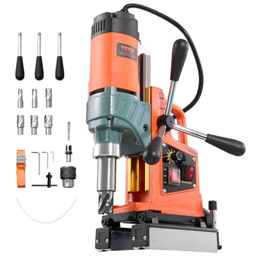 VEVOR Magnetbohrmaschine 1400 W 50 mm Bohrdurchmesser umkehrbare Richtung, Magnetbohrer mit 6 Kernbohrern für Metalloberflächen, elektrische Kernbohrmaschine für Industrie Heimwerker Orange VEVOR Magnetbohrmaschine 1400 W 50 mm Bohrdurchmesser umkehrbare Richtung, Magnetbohrer mit 6 Kernbohrern für Metalloberflächen, elektrische Kernbohrmaschine für Industrie Heimwerker Orange von VEVOR