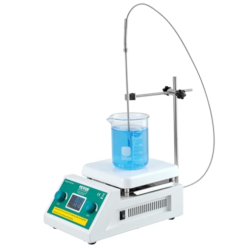 VEVOR Magnetrührer-Heizplatte, Max. 300 °C, 2000 U/min Heizplatte mit Magnetrührer, 2000 ml Heizplattenrührer mit LED-Bildschirm, Stützständer & Rührstäbe, 500 W Heizleistung VEVOR Magnetrührer-Heizplatte, Max. 300 °C, 2000 U/min Heizplatte mit Magnetrührer, 2000 ml Heizplattenrührer mit LED-Bildschirm, Stützständer & Rührstäbe, 500 W Heizleistung von VEVOR