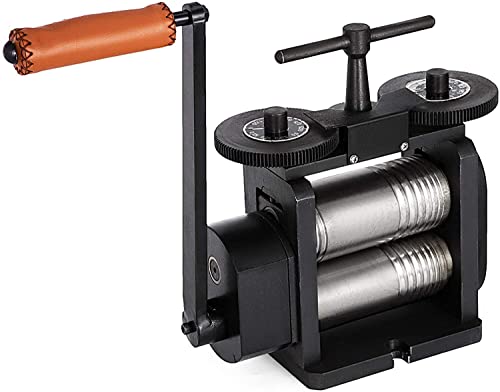 VEVOR Manuelle Kombination Walzwerk Rollenbreite 130 mm Rollendurchmesser 65 mm Flachwalzwerk Maschine, Schmuck Tablettierung quadratische Linienrille, Kombinationswalzwerk Schmuck Design & Reparatur von VEVOR