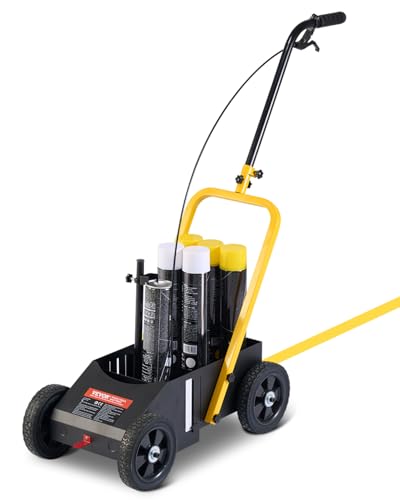 VEVOR Markierungsmaschine Streifenmarkierungsmaschine 56-102 mm (einstellbare Streifenbreite), 61 x 33 x 90 cm, 4 Räder, Hochleistungs-Markierungsmaschine für Parkplätze Sportplätze, Schwarz von VEVOR