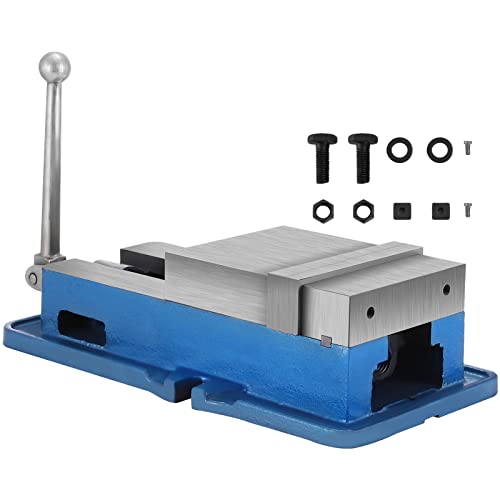 VEVOR Maschinenschraubstock 152 mm, Schraubzwingen-Schraubstock, Tischschraubstock 152 mm, Bohrmaschinenschraubstock Metall Professionelle Gusseisen Schraubstock für Säulenbohrer Breite Backen von VEVOR