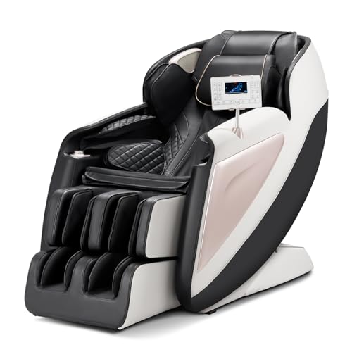 VEVOR Massagesessel Ganzkörpermassagesessel Zero Gravity mit SL-Schiene & 18 Auto-Modi, Relaxsessel mit Heizung & einziehbarem Pedal & 36 Airbags & Fußrolle & LCD-Bildschirm, Massagestuhl 3D-Massage von VEVOR