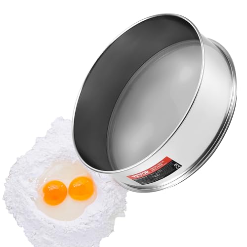 VEVOR Mehlsieb mit feiner Masche, 80-Maschen-Mehlsieb, 304 Edelstahl-Feinmaschiges Sieb in Lebensmittelqualität, Durchmesser 12,6 Zoll, feinmaschiges Sieb zum Backen von VEVOR