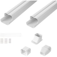 Mini-Split-Line-Set-Abdeckung 76,2 mm b 2270 mm l, dekorative PVC-Rohrleitungsabdeckung für Klimaanlage mit 2 geraden Kanälen und vollständigen Mini-Split-Line-Set-Abdeckung 76,2 mm b 2270 mm l, dekorative PVC-Rohrleitungsabdeckung für Klimaanlage mit 2 geraden Kanälen und vollständigen von VEVOR