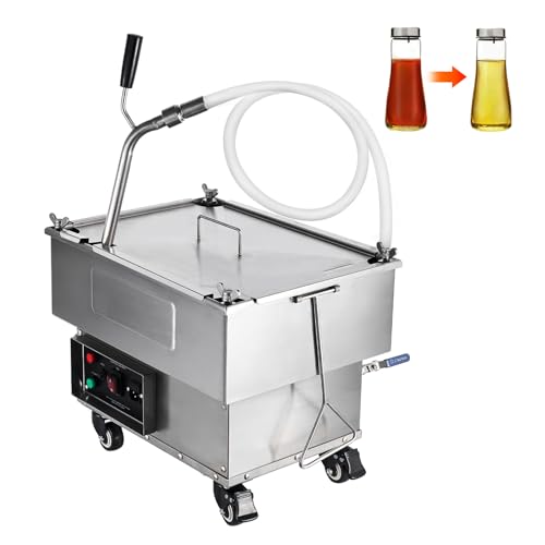 VEVOR Mobiler Fritteusenfilter, 18 L Öltankkapazität, Ölfiltrationssystem mit 10 L/min Ölfiltrationsgeschwindigkeit, Rollbares Frittierölfiltersystem mit Schwenkrädern, Ölschlauch für Restaurant von VEVOR