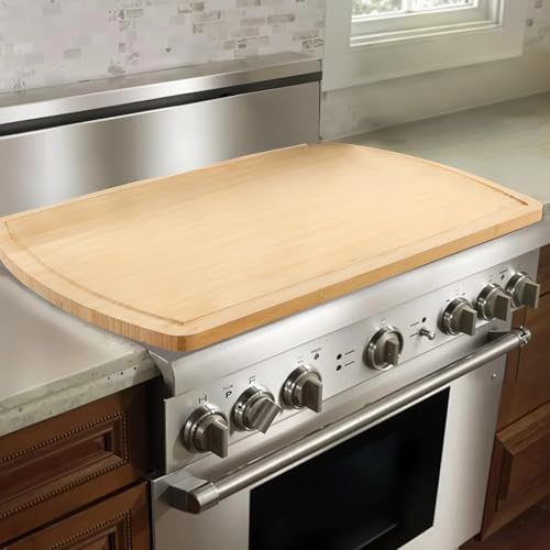 VEVOR Nudelbrett Herdabdeckung, Herdabdeckplatten aus Bambusholz für Elektroherd & Gasherd, Herdplatten-Abdeckung für Arbeitsfläche und Tablett, Abdeckplatte (76,2 x 55,88 cm) von VEVOR