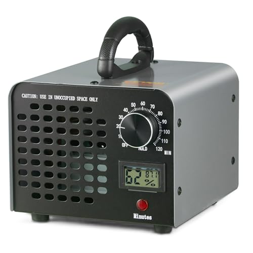 VEVOR Ozongenerator 36000mg/h Ozonisator 115W Luftreiniger 300㎡ Ozongerät Bausanierung 0-120-Minuten-Timer Desodorierer Ozone Generator Luftfeuchtigkeitsanzeige Intelligente Überwachung des Raumklimas von VEVOR