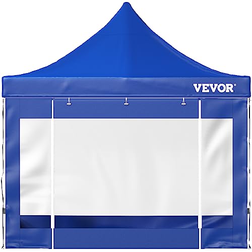 VEVOR Pavillon faltbar 3x3m Faltpavillon 240g PVC-beschichtetes Polyester Pop-Up-Pavillon 1,95-2,13m Einstellbar Partyzelt Festzelt Strandzelt Blau für Hochzeiten oder andere kommerzielle Aktivitäten von VEVOR