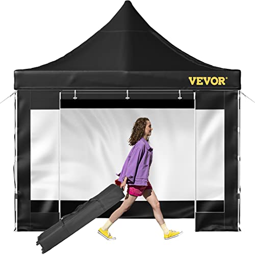 VEVOR Pavillon faltbar 3x3m Faltpavillon 240g PVC-beschichtetes Polyester Pop-Up-Pavillon 1,95-2,13m Einstellbar Partyzelt Gartenzelt Strandzelt für Hochzeiten oder andere kommerzielle Aktivitäten von VEVOR