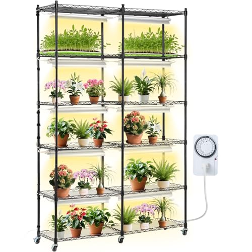 VEVOR Pflanzenständer mit Wachstumslicht, 6 Ebenen, 200 W, Regal für Wachstumslicht im Innenbereich, Vollspektrumleuchten, Metall-Pflanzenregal mit Timer, Wachstumsregal für Gartenpflanzen VEVOR Pflanzenständer mit Wachstumslicht, 6 Ebenen, 200 W, Regal für Wachstumslicht im Innenbereich, Vollspektrumleuchten, Metall-Pflanzenregal mit Timer, Wachstumsregal für Gartenpflanzen von VEVOR